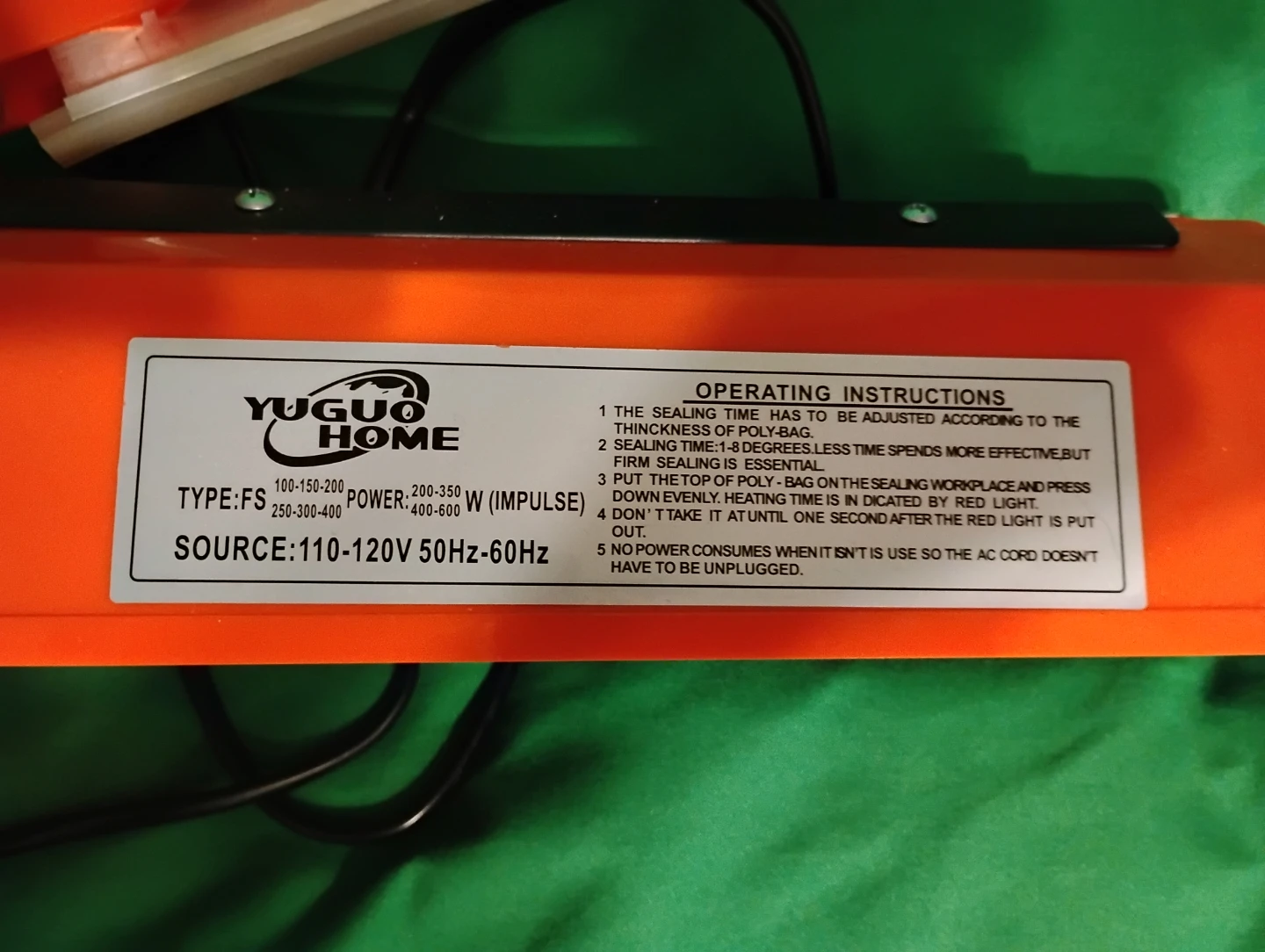 YUGUO HOME Heat Sealer Machine