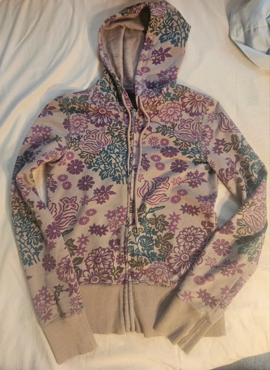 Women's Floral Zip-Up Hoodie