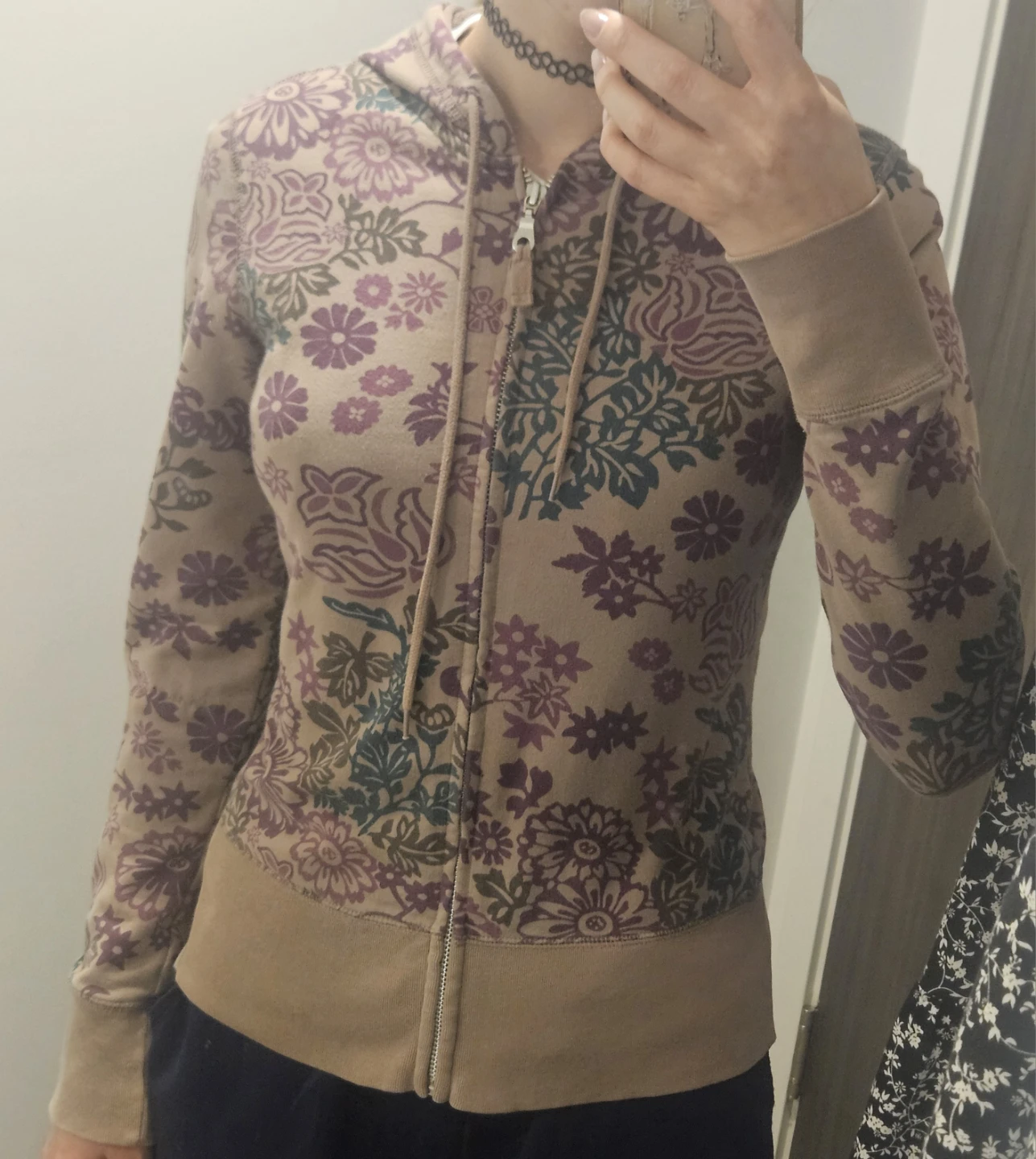 Women's Floral Zip-Up Hoodie - photo 2