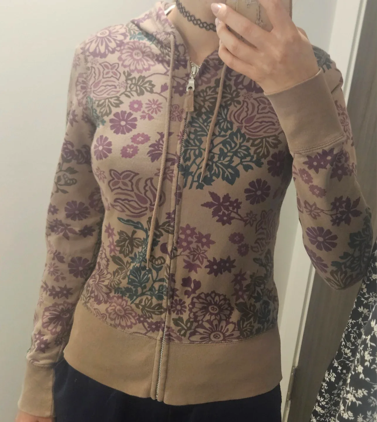 Women's Floral Zip-Up Hoodie - photo 2