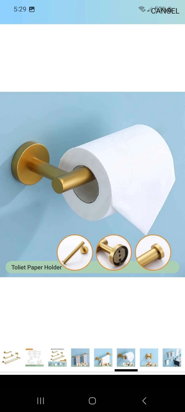 Hoooh 4-Piece Bathroom Accessories Set - Gold - photo 5