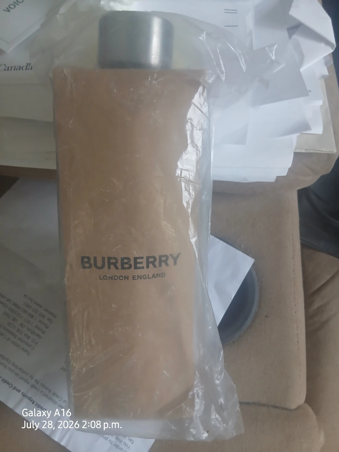 Burberry London England Water Bottle