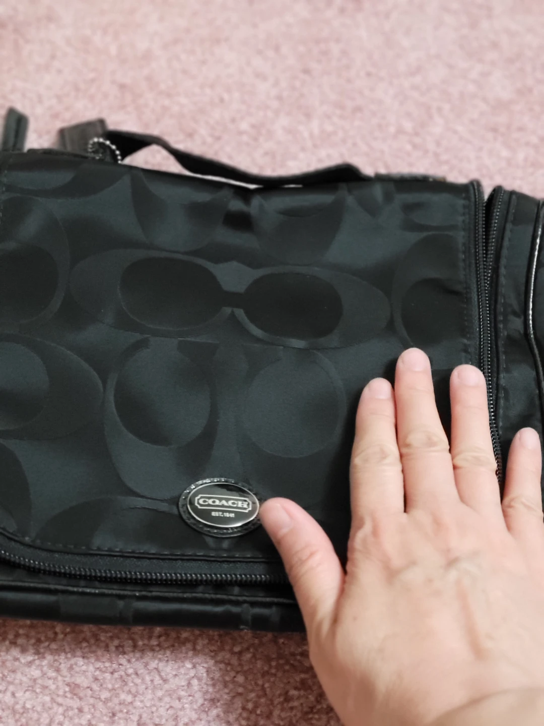 Coach Black Signature Cosmetic Bag - photo 4