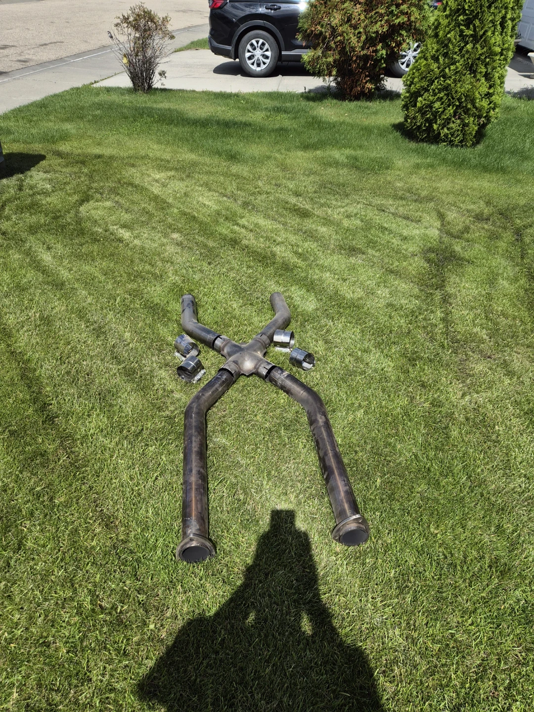 3" Stainless Steel Exhaust X-Pipe with Clamps - photo 3