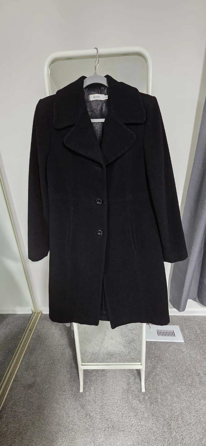 Black Wool Blend Coat