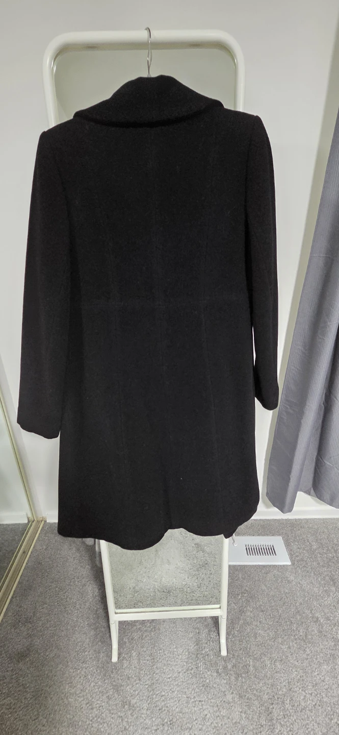 Black Wool Blend Coat - photo 2