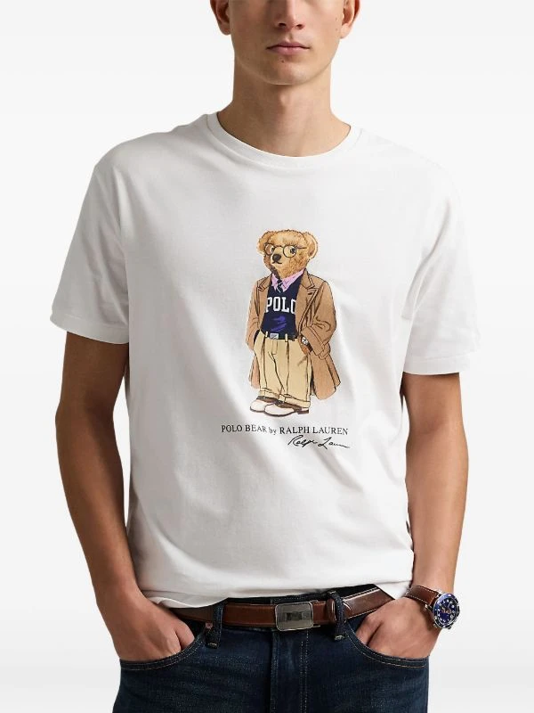 Polo Ralph Lauren Men's White Classic Fit Bear T-Shirt Size M - photo 2