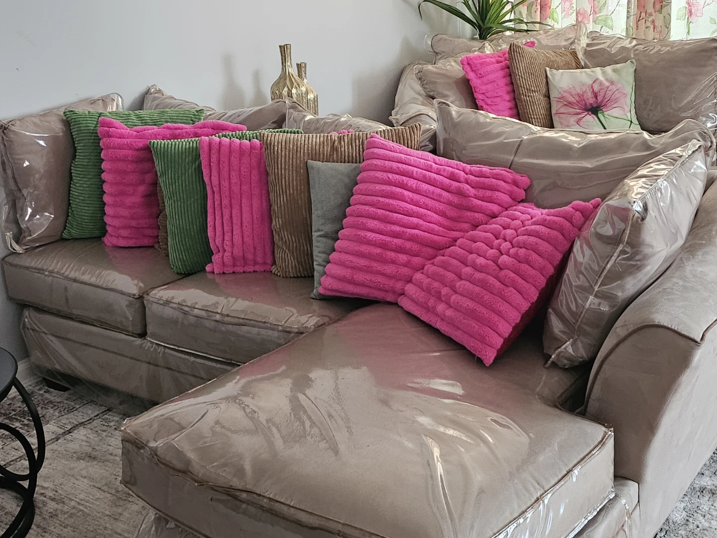 Beige Sectional Sofa (pillows not included)