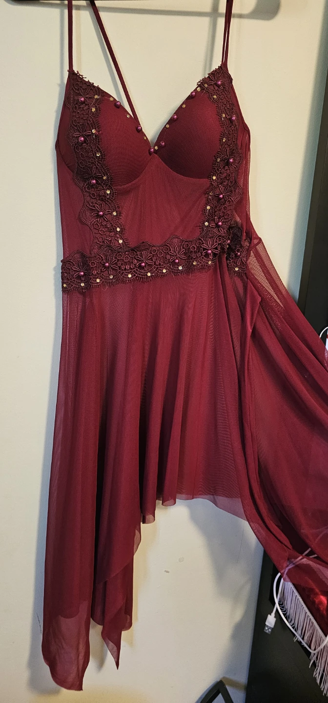 Burgundy Lace Babydoll - photo 4