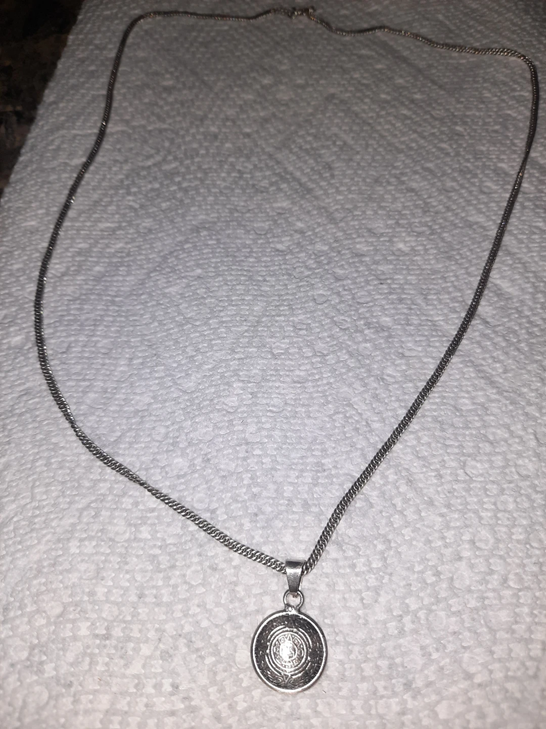 Sterling Silver Aztec Calendar Pendant Necklace