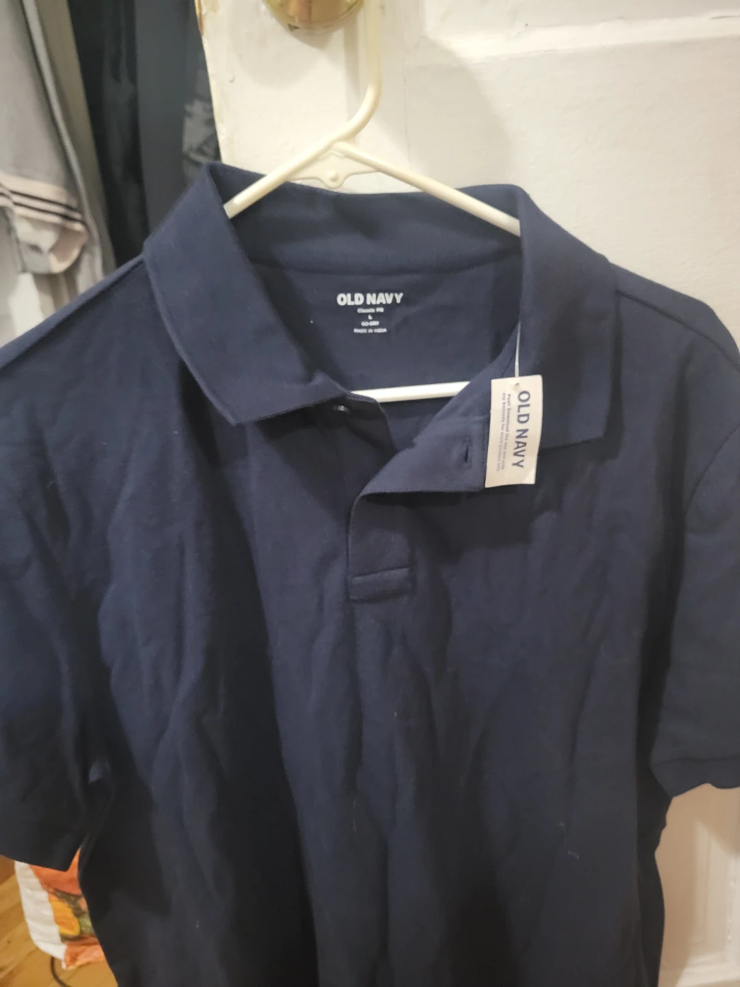 Old Navy Classic Fit Navy Blue Polo Shirt - Size L