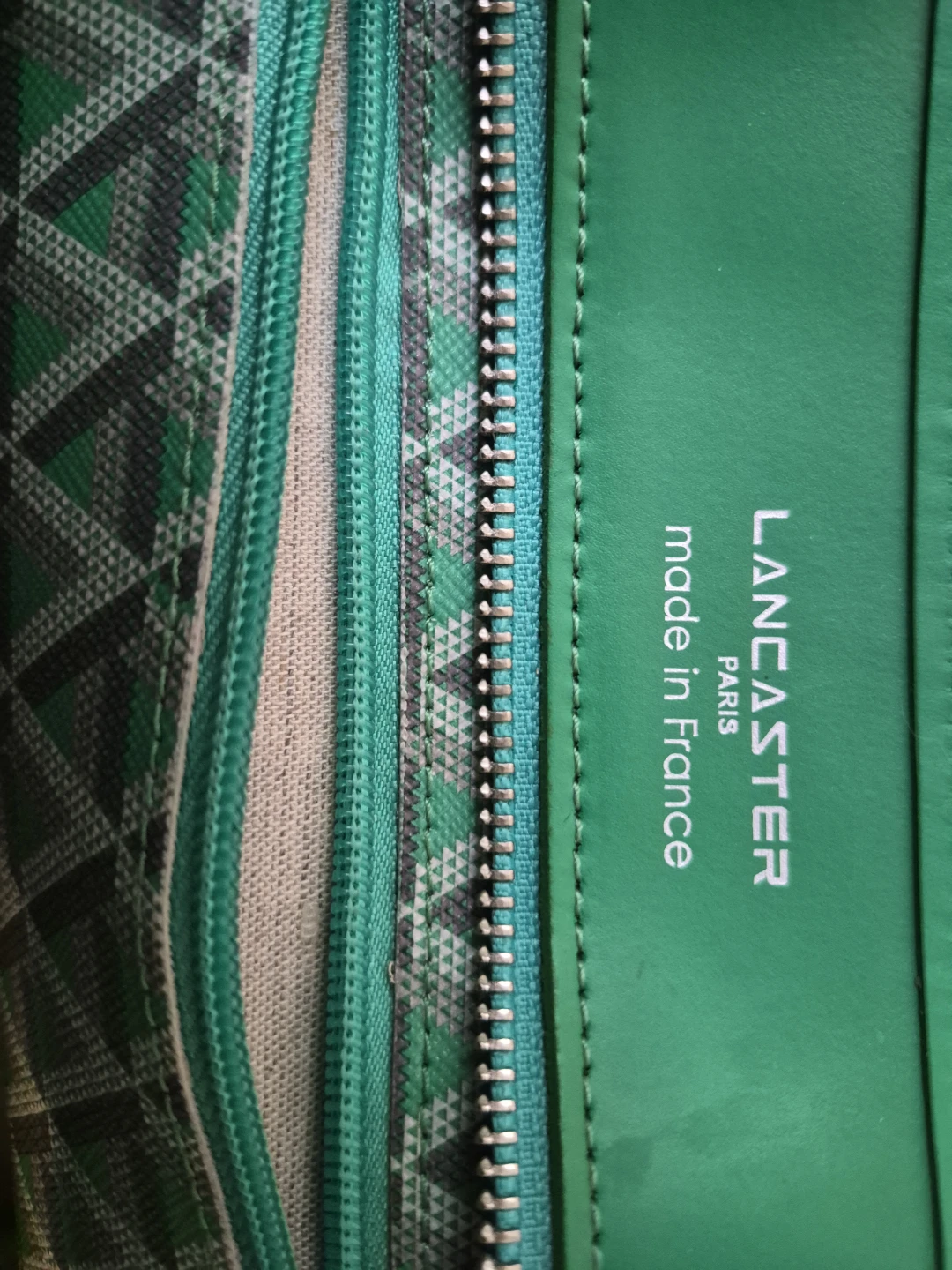 Lancaster Paris Green Geometric Tote Bag - photo 3