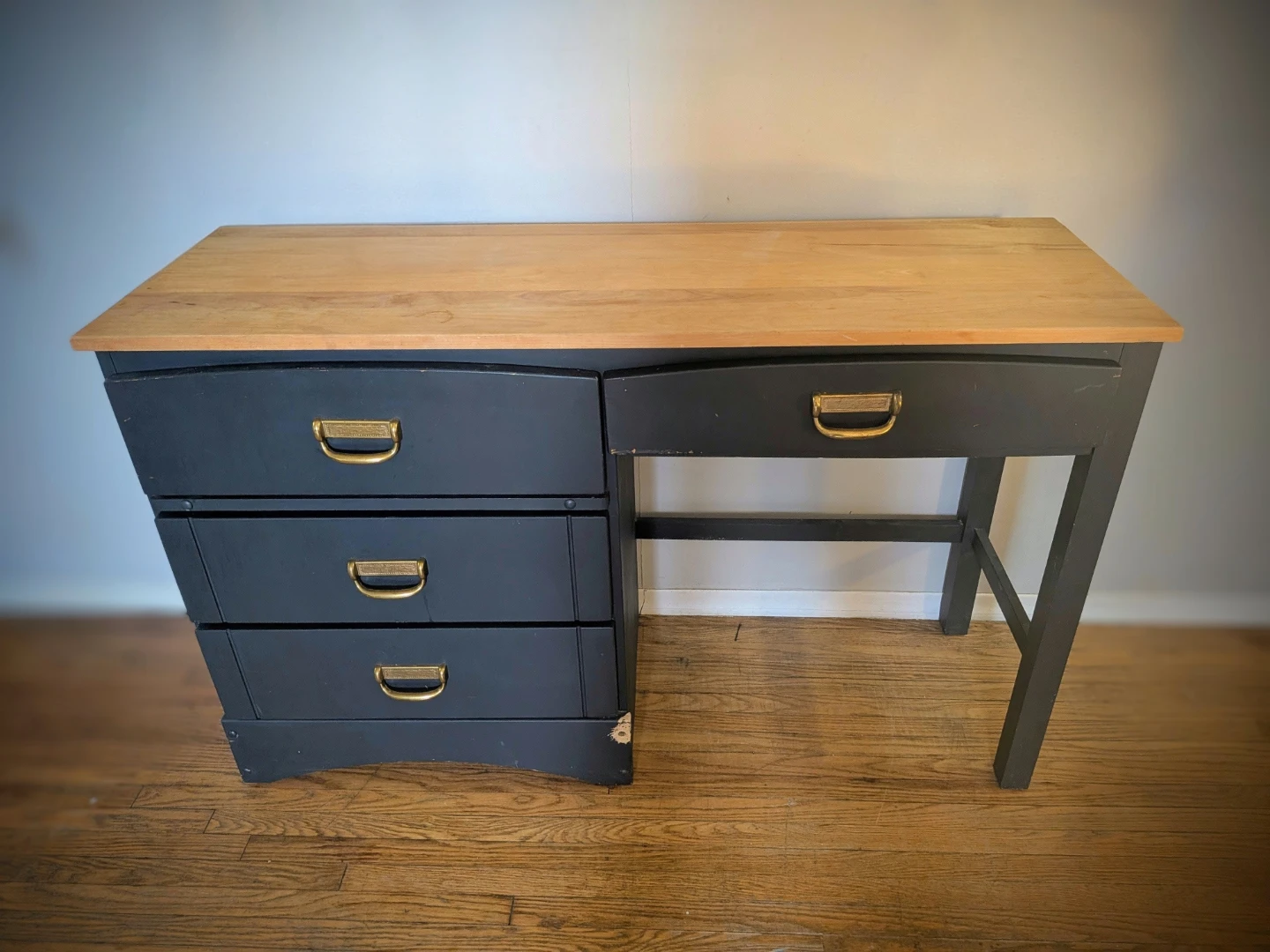 Vintage Solid Wood Desk – Refurbished (needs a little touch ups)