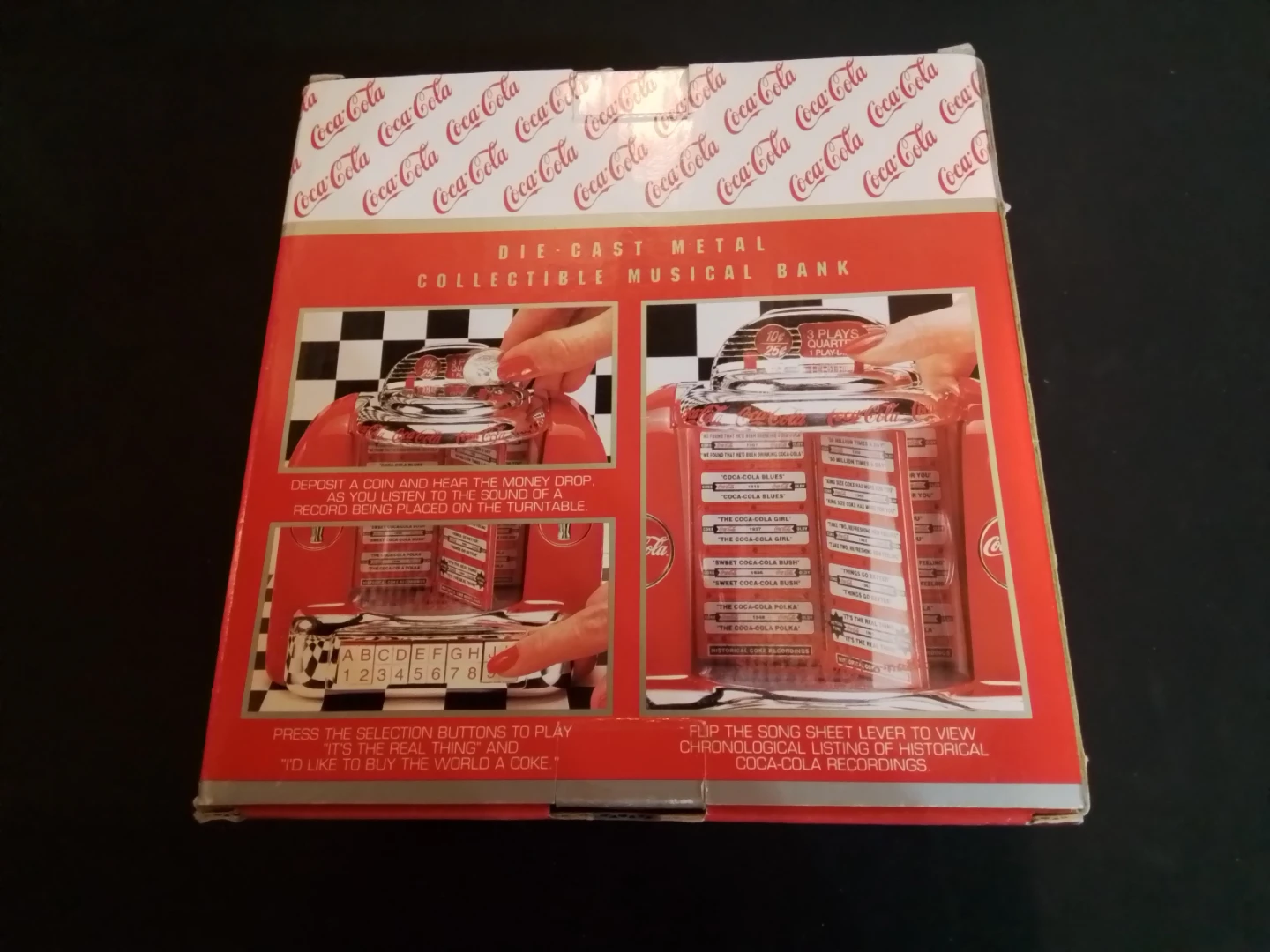 Coca-Cola Tabletop Jukebox Die-Cast Metal Musical Bank - photo 3