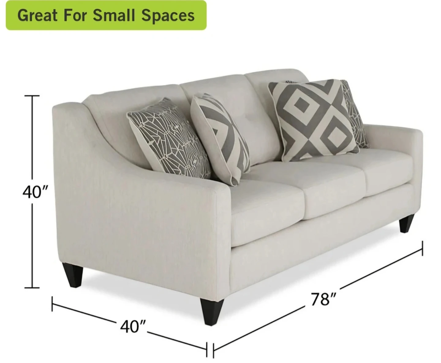 Cream Sofa with Throw Blanket and Pillows