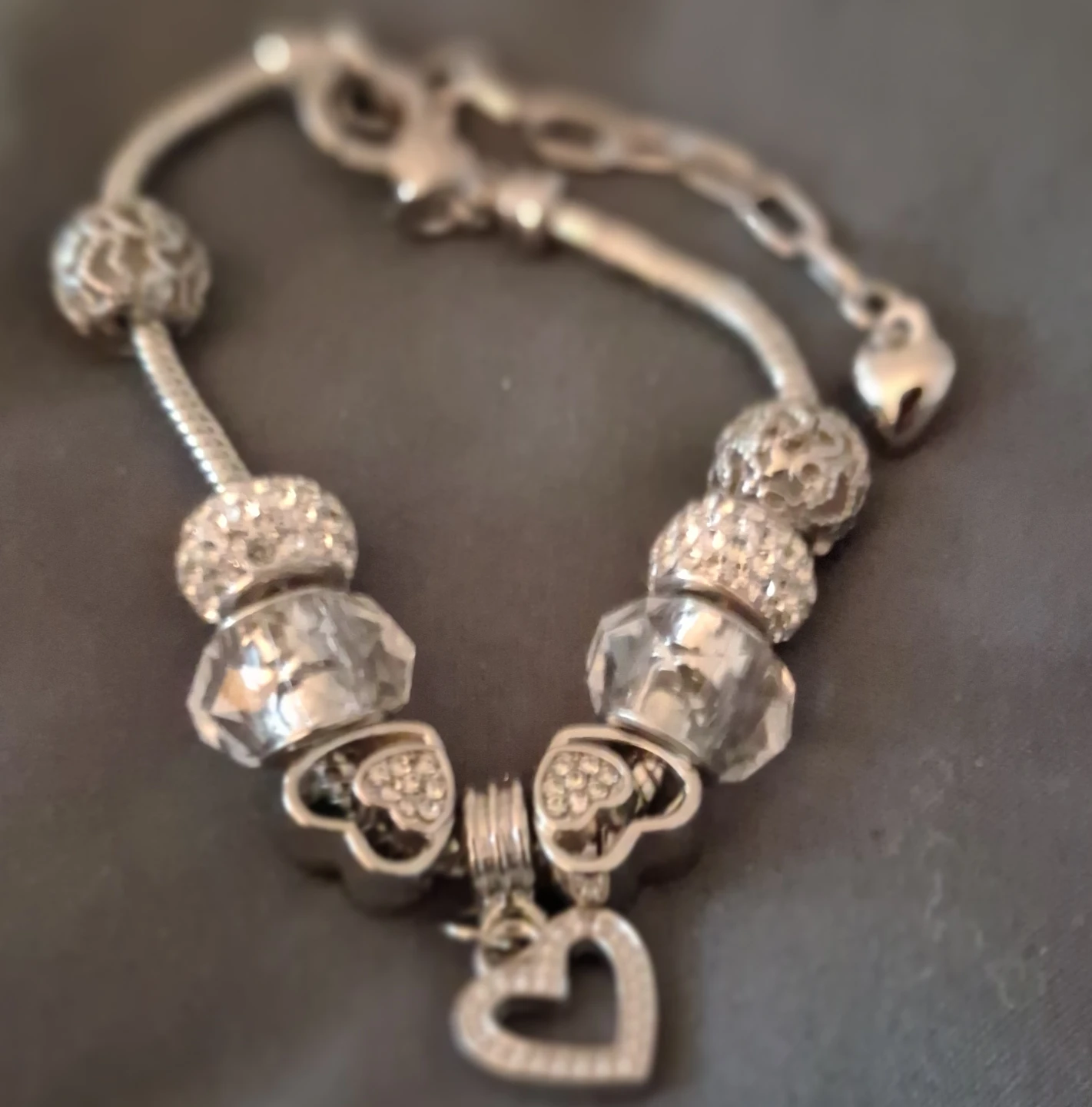 Silver Charm Bracelet and Ring Set - photo 2