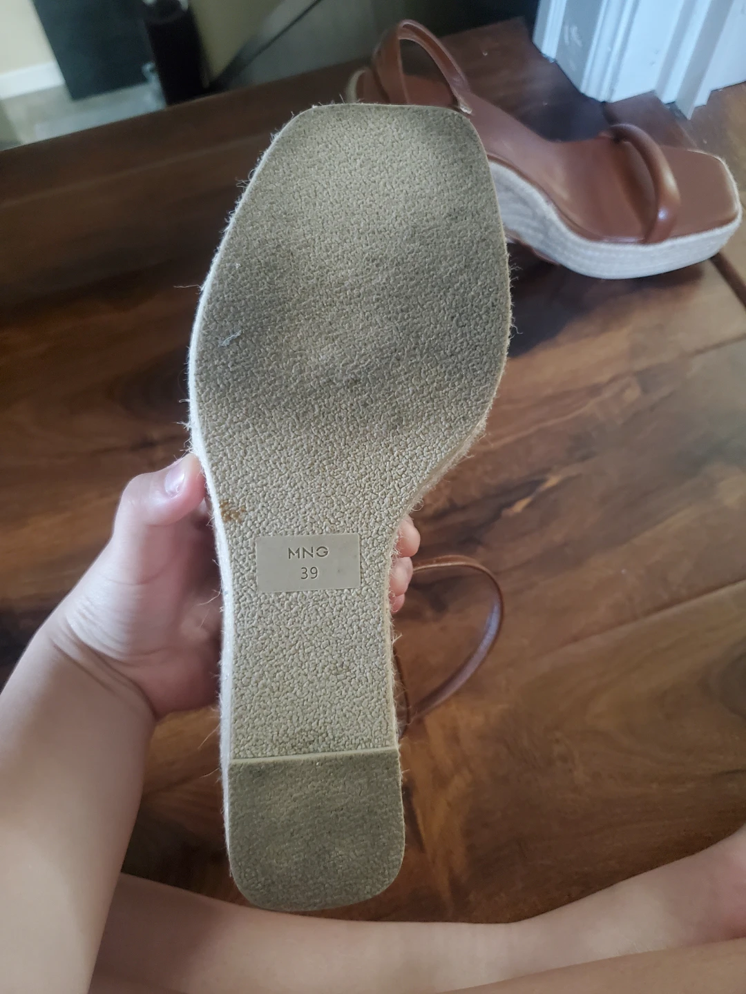 Mango Wedge Espadrille Sandals - Brown - Size 8 - photo 4