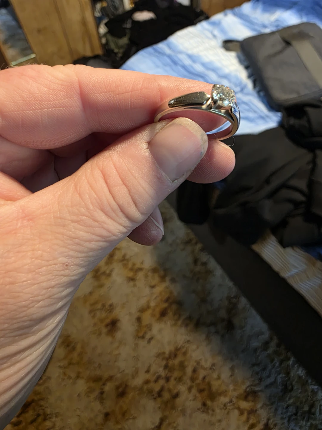 14kt White Gold Solitaire Engagement Ring .51 caret - photo 2