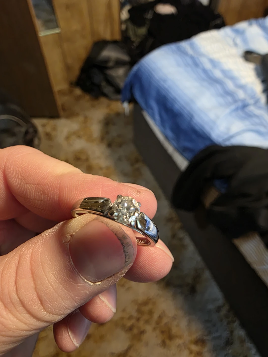 14kt White Gold Solitaire Engagement Ring .51 caret - photo 3