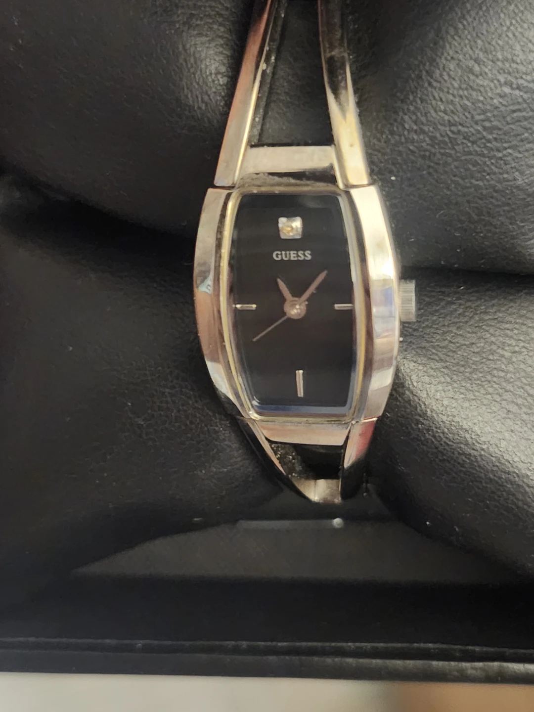 Vintage Women's Diamond Accent Silver-Tone Bangle Watch - photo 2