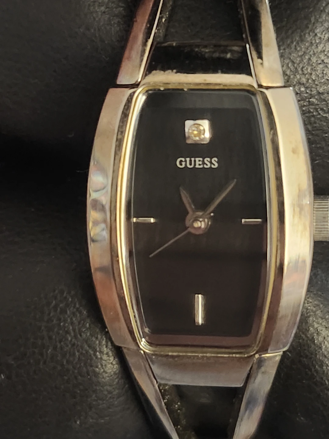 Vintage Women's Diamond Accent Silver-Tone Bangle Watch - photo 3