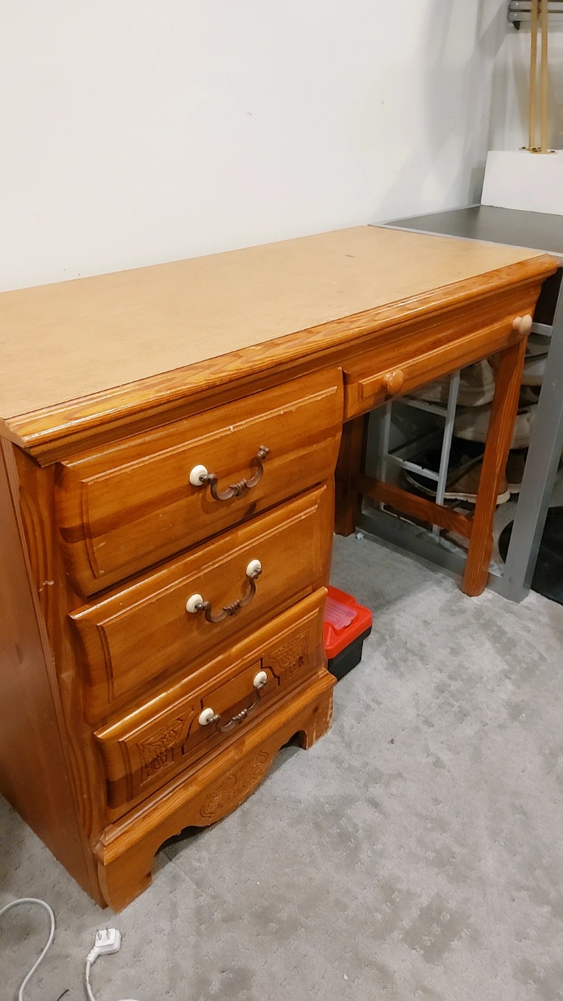 Wooden Desk with Drawers