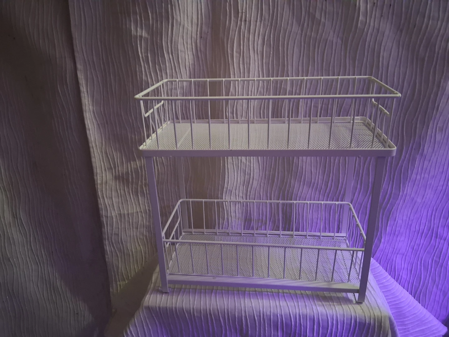 White 2-Tier Wire Storage Shelf