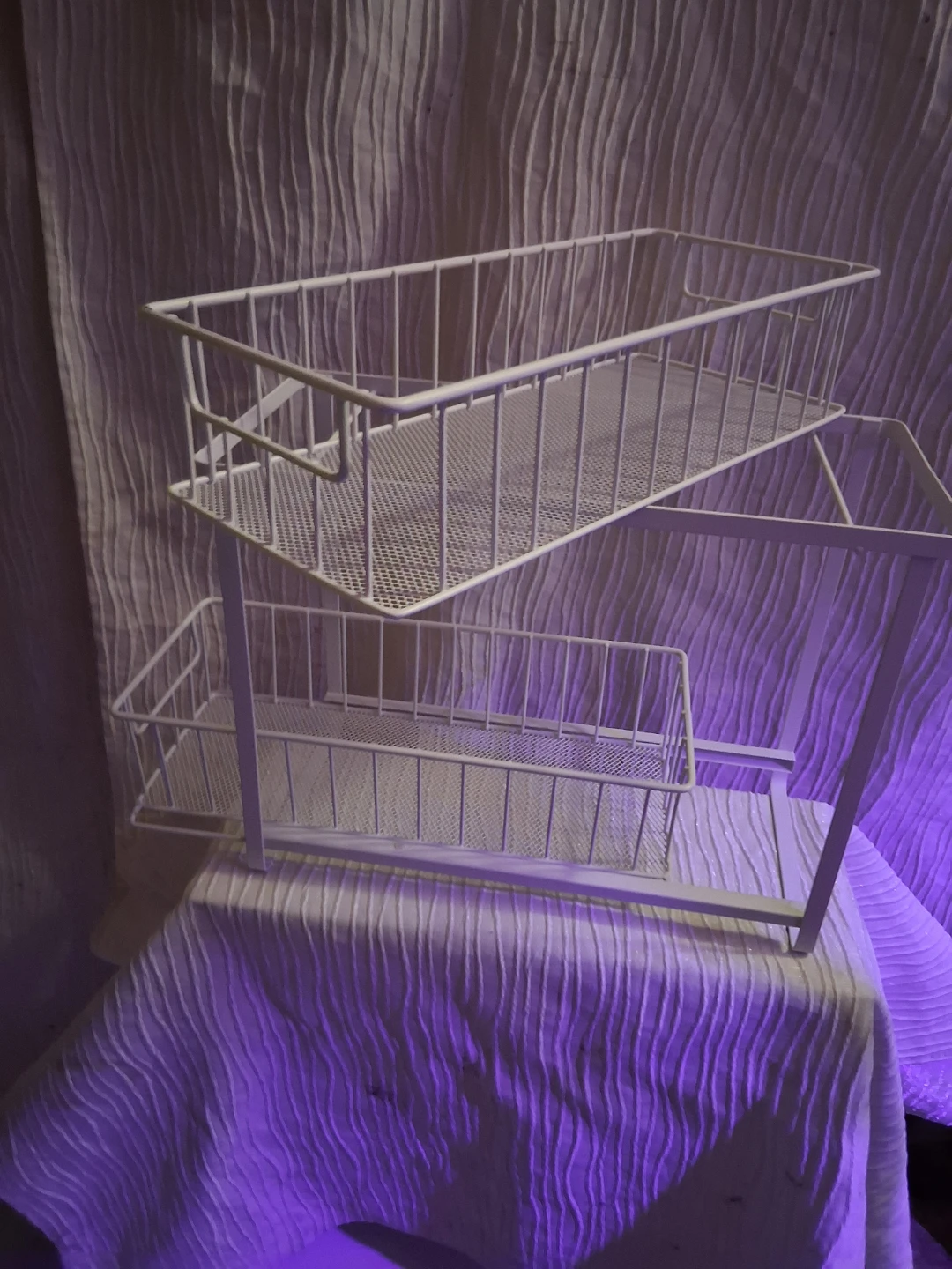 White 2-Tier Wire Storage Shelf - photo 3