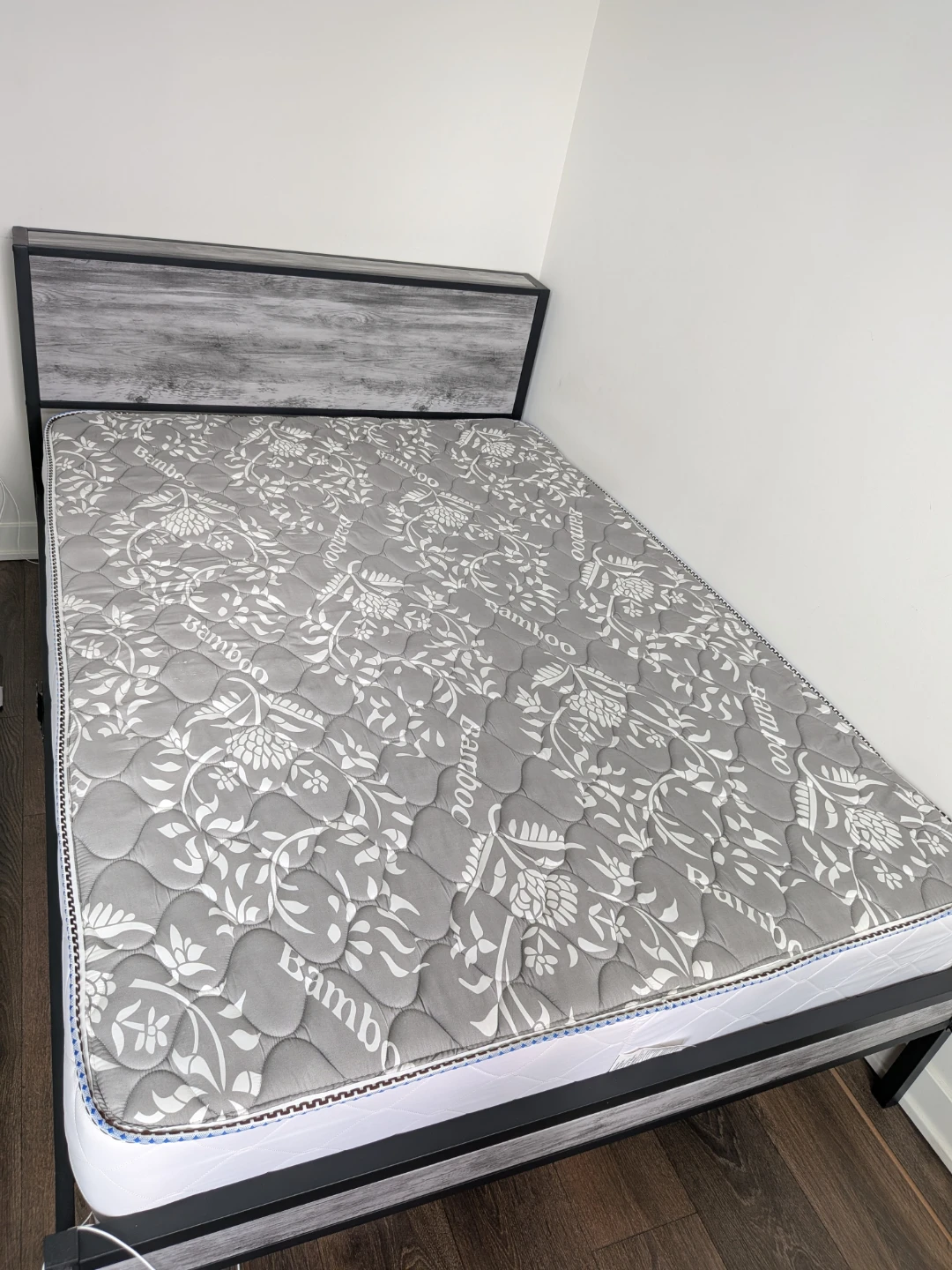 Steel Double bed frame and mattress - Made in Canada