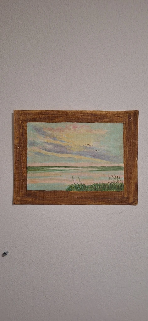 Small Landscape Painting of a Lake Scene