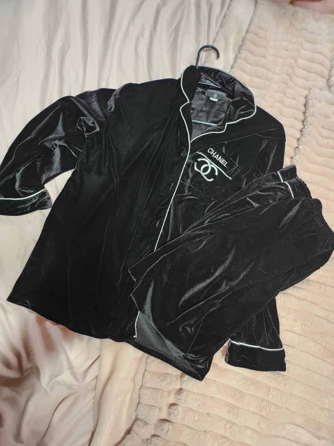 Black Velvet Pajama Set