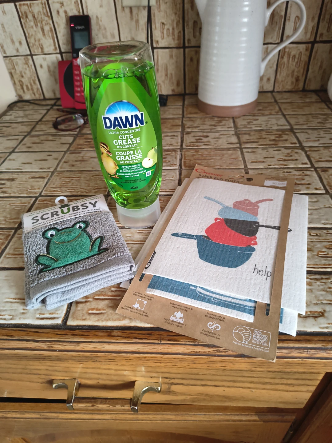 Gleener Super Eco Cloth, scrubber & Dawn - photo 2