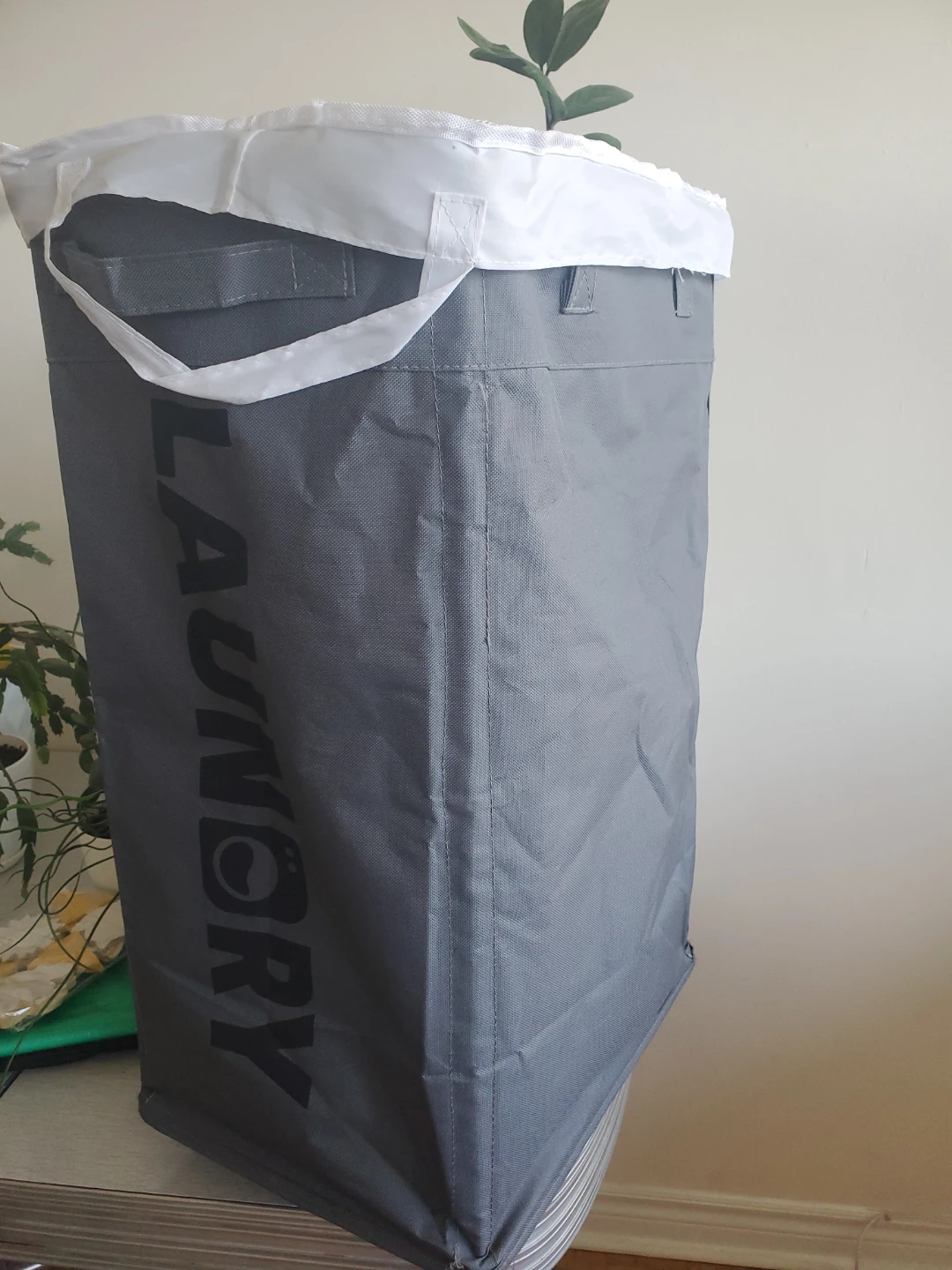 Grey Laundry Hamper with Wheels