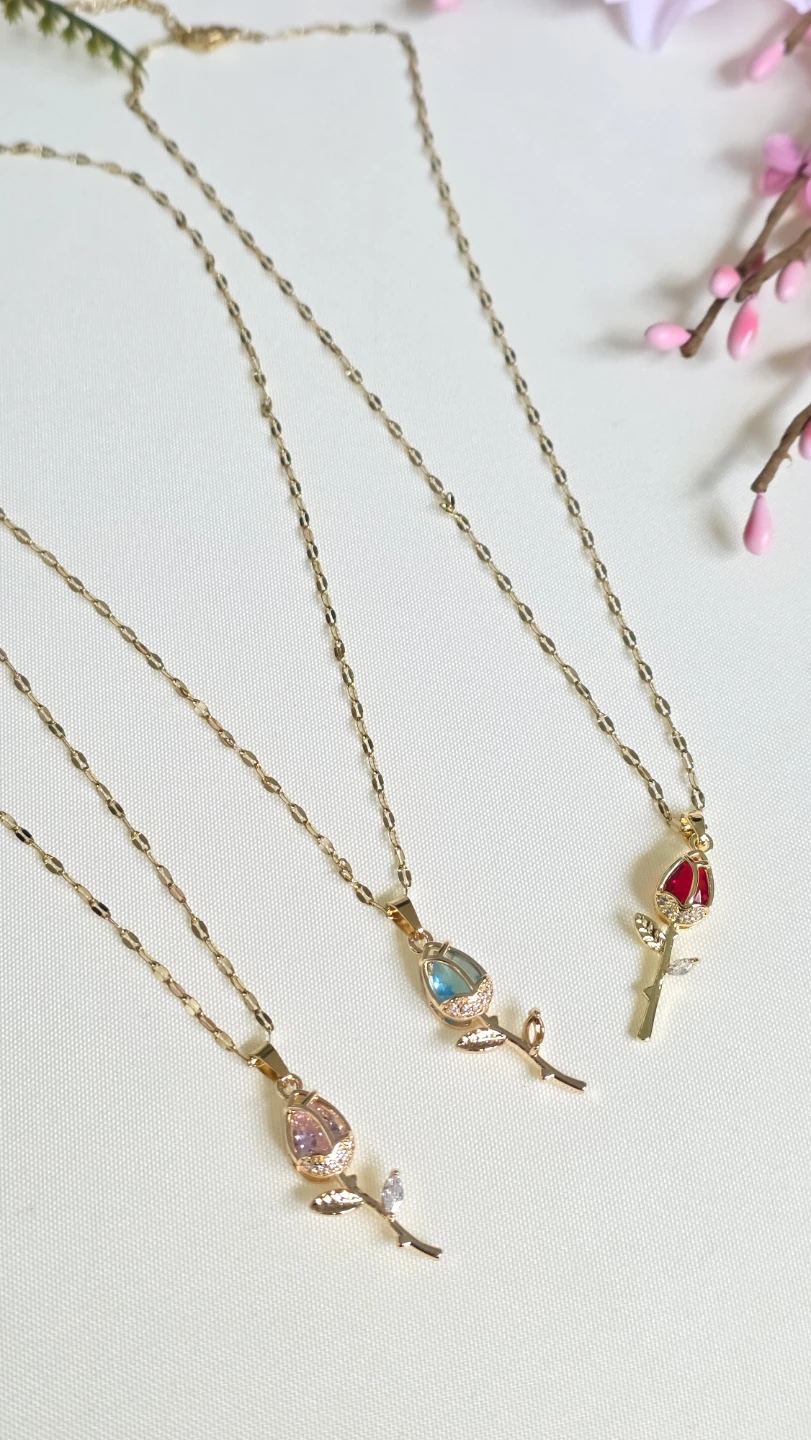 Rose Pendant Necklaces (Set of 3) - photo 2