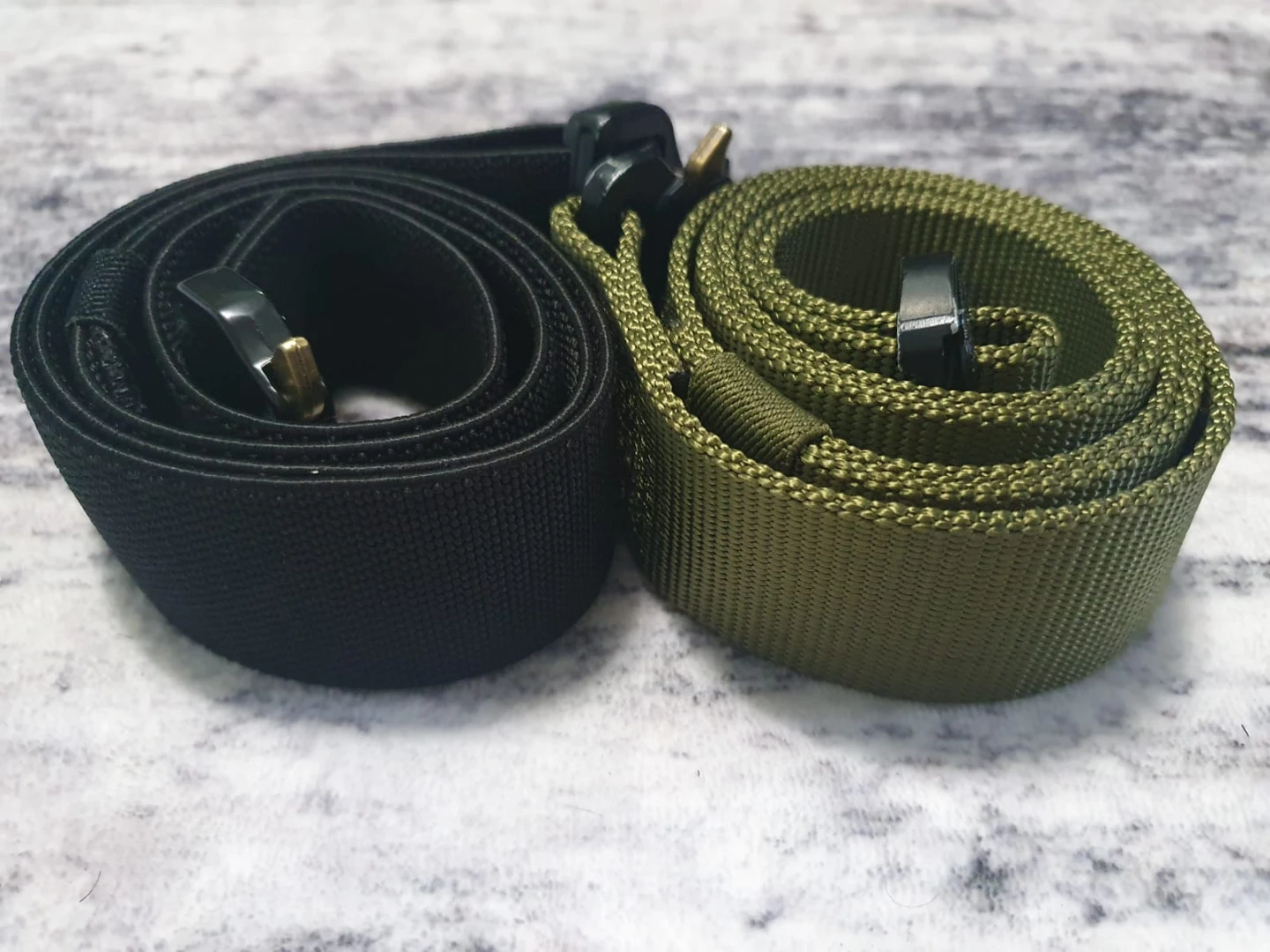 2 Tactical Belts with Cobra Buckles (Black & Olive)