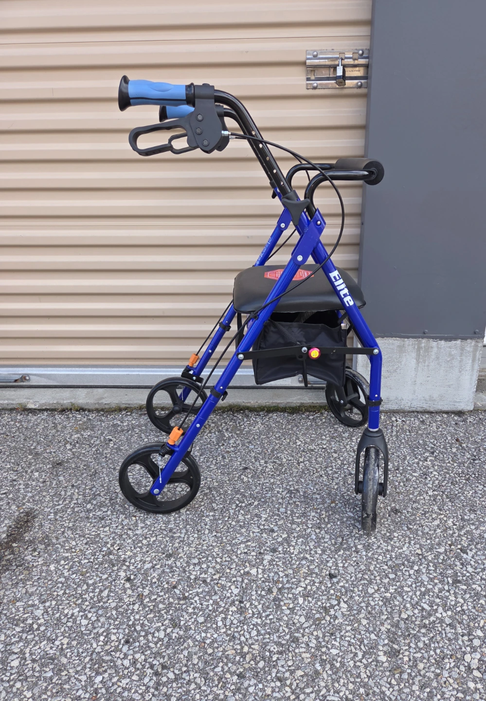 Blue Elite Walker with Seat and Bag