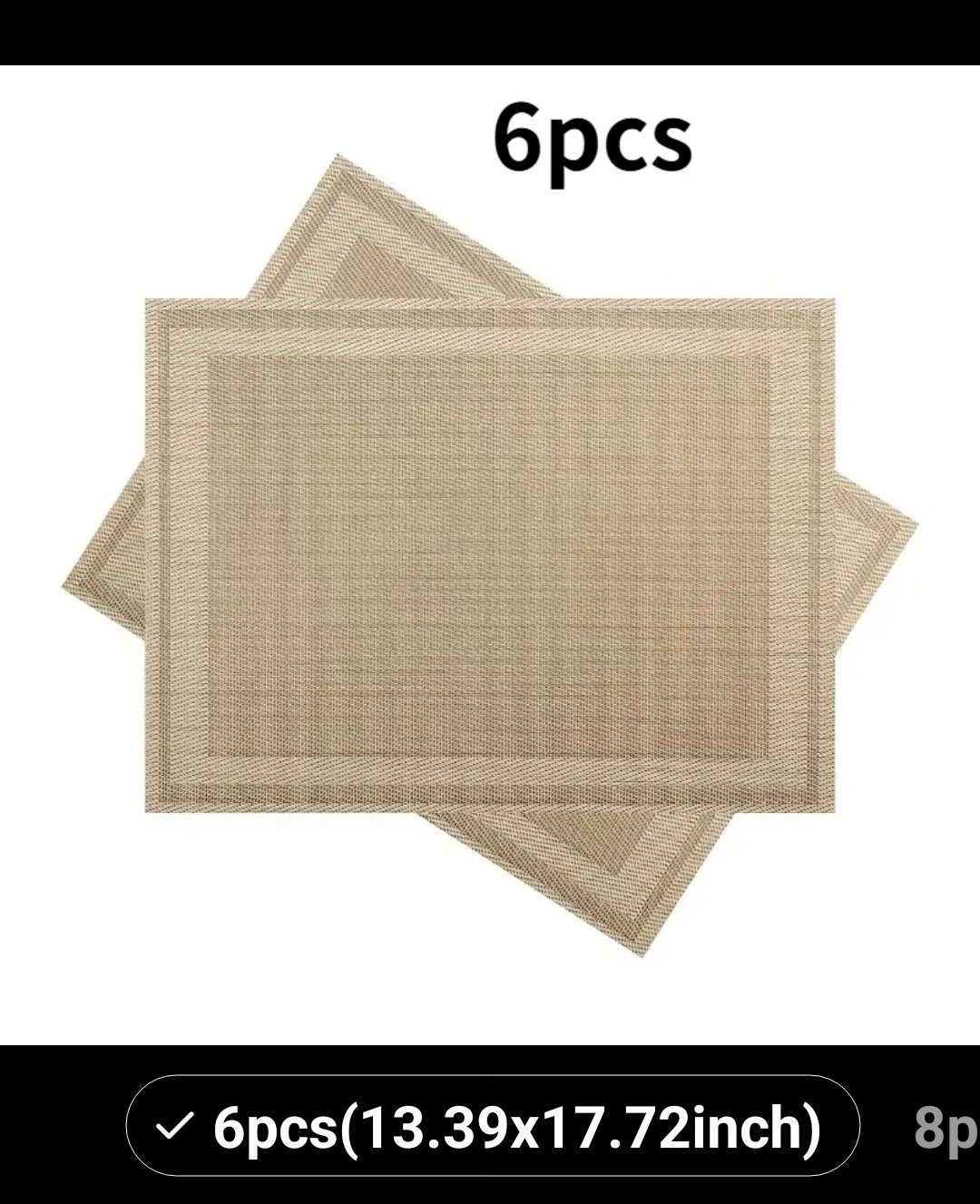 6 Piece Placemat Set 13.39x17.72inch - photo 2