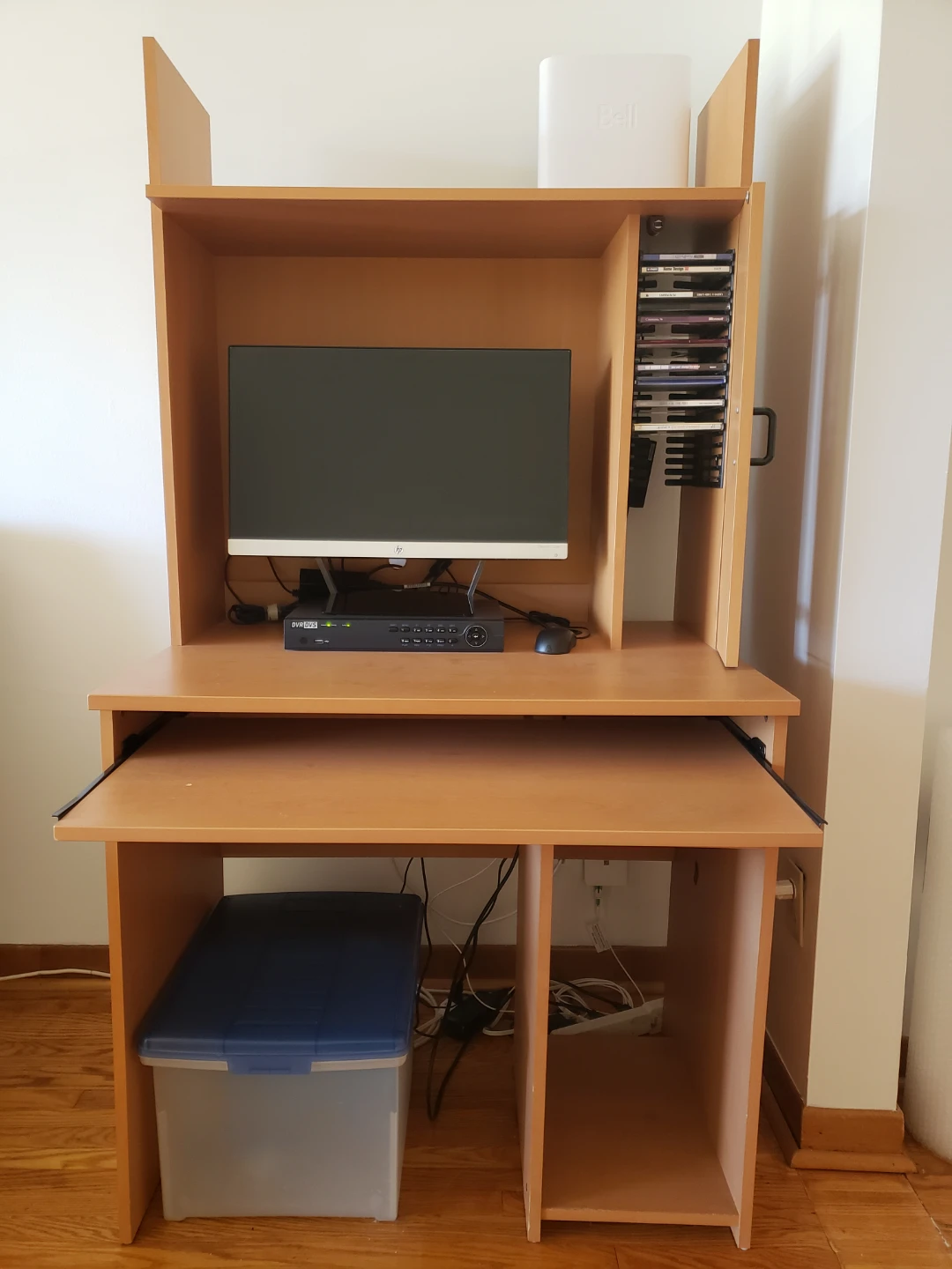 Wooden Computer Desk with Hutch and Storage - photo 2