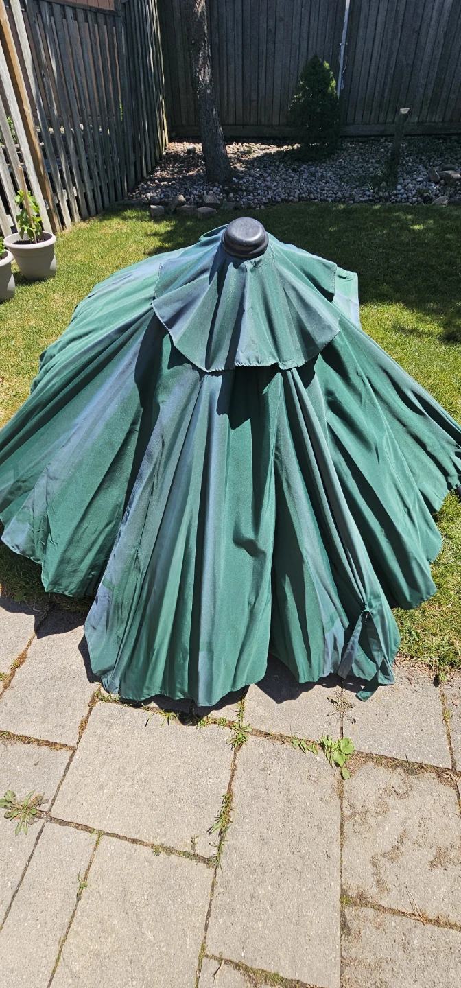 Green Patio Umbrella with Stand Poles