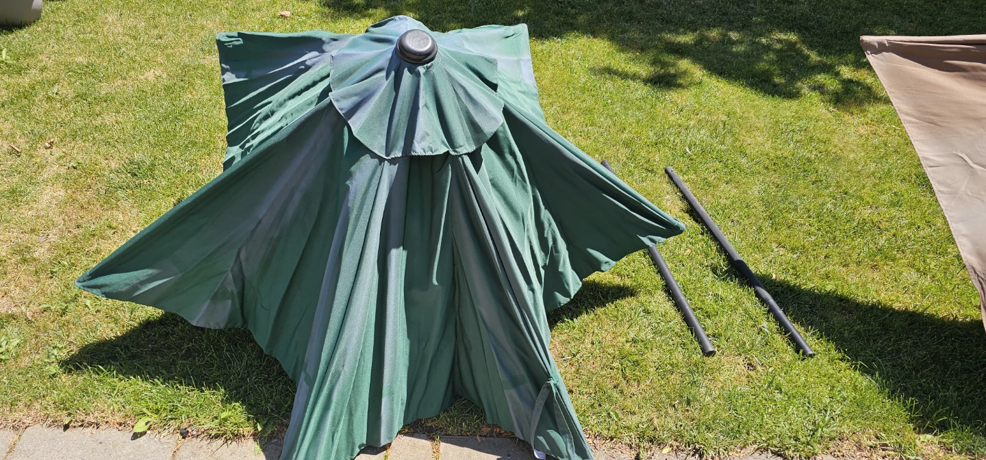 Green Patio Umbrella with Stand Poles - photo 3