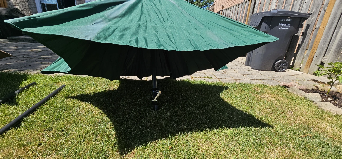 Green Patio Umbrella with Stand Poles - photo 4