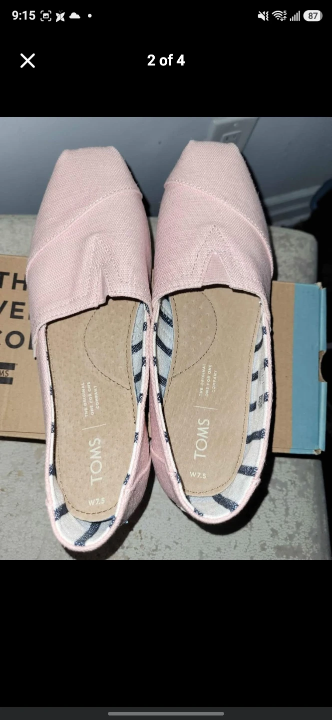 TOMS Pink Canvas Slip-On Shoes - Women's 7.5 - photo 4