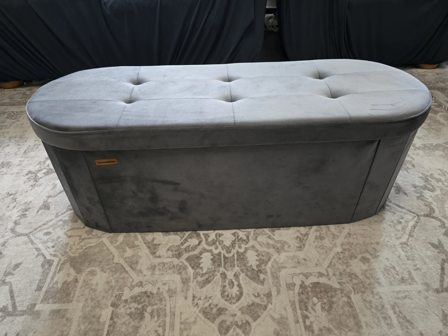 Storage Ottoman Bench Velvet