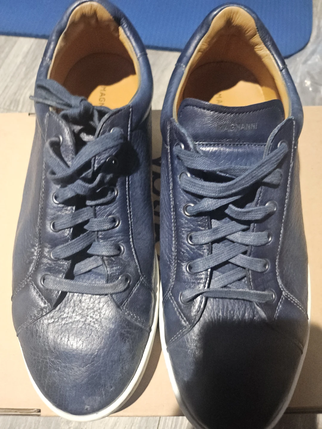 Magnanni Leather Sneakers Size 11 Navy - photo 2