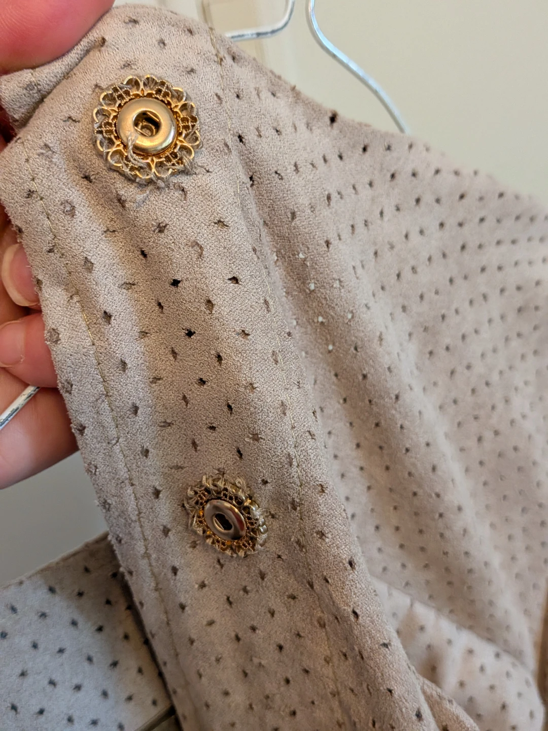 Vintage Perforated Button-Up Midi Dress - photo 4