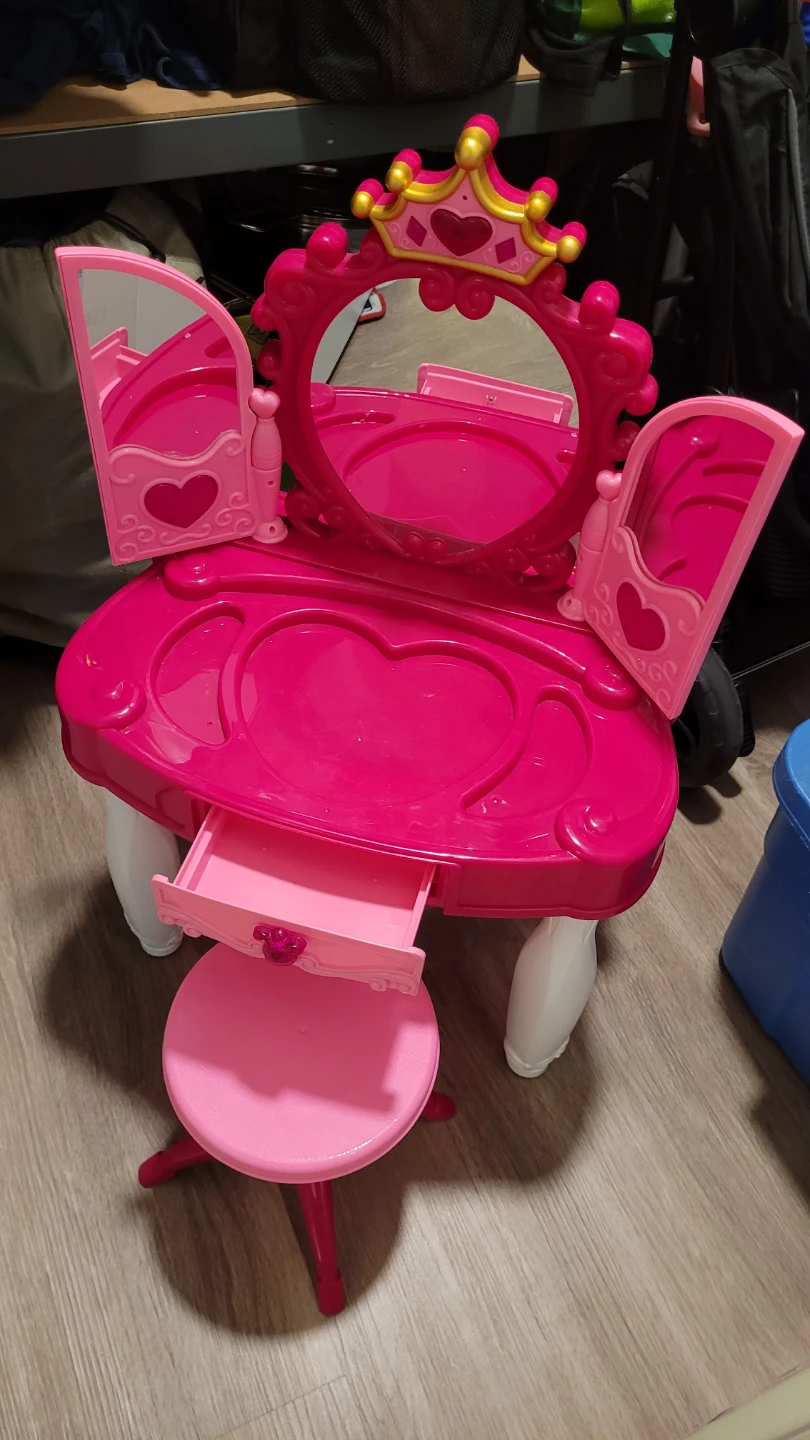 Kids Play Vanity Table with Stool - photo 2