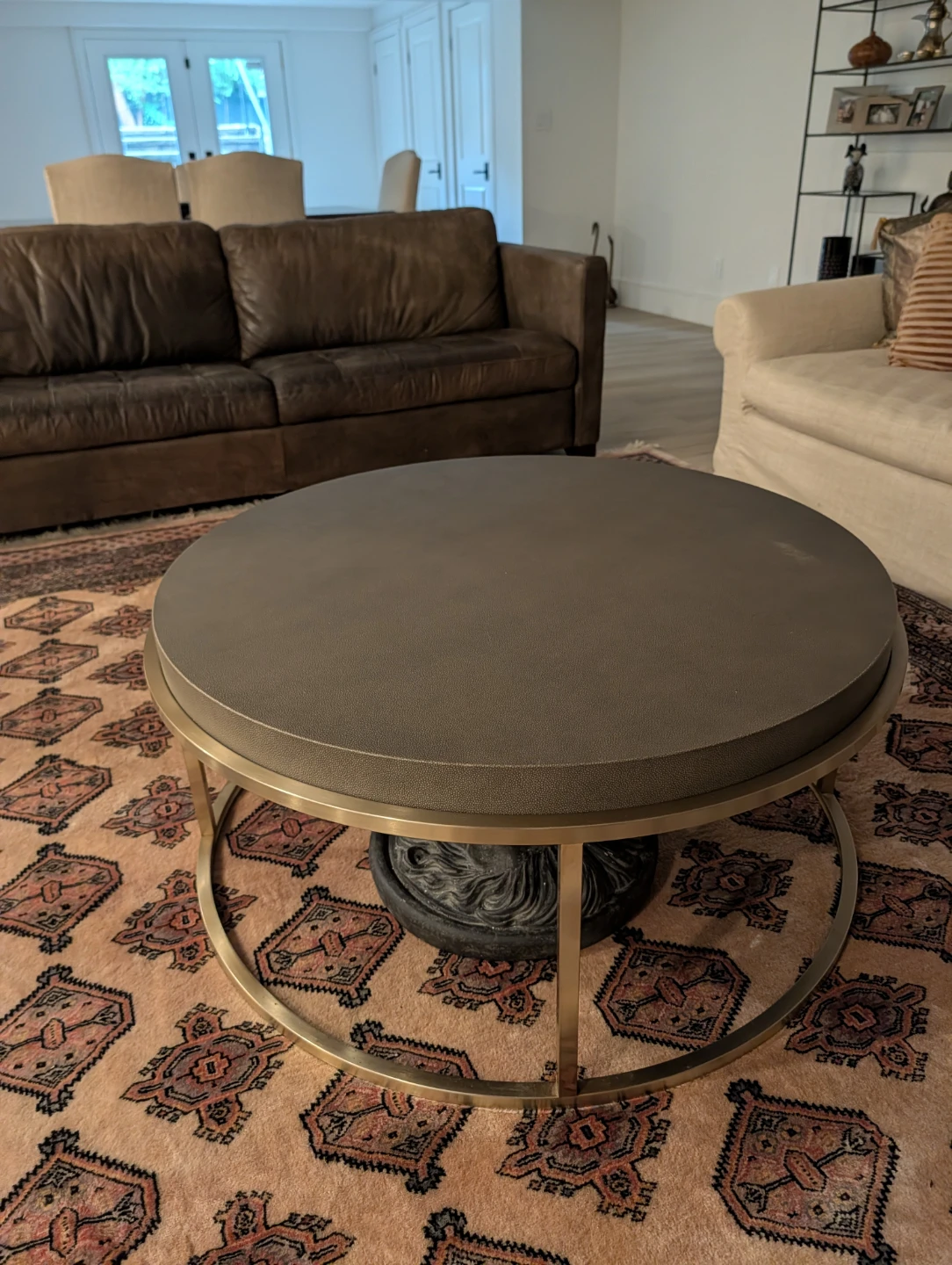 Round Coffee Table with Metal Base - photo 2