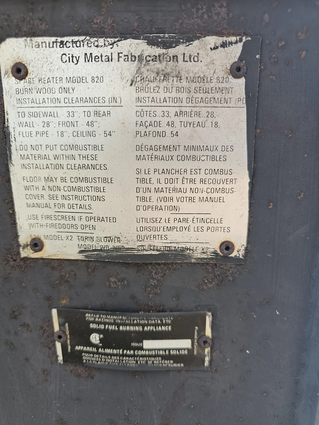 City Metal Fabrication Ltd. Wood Burning Stove - photo 2