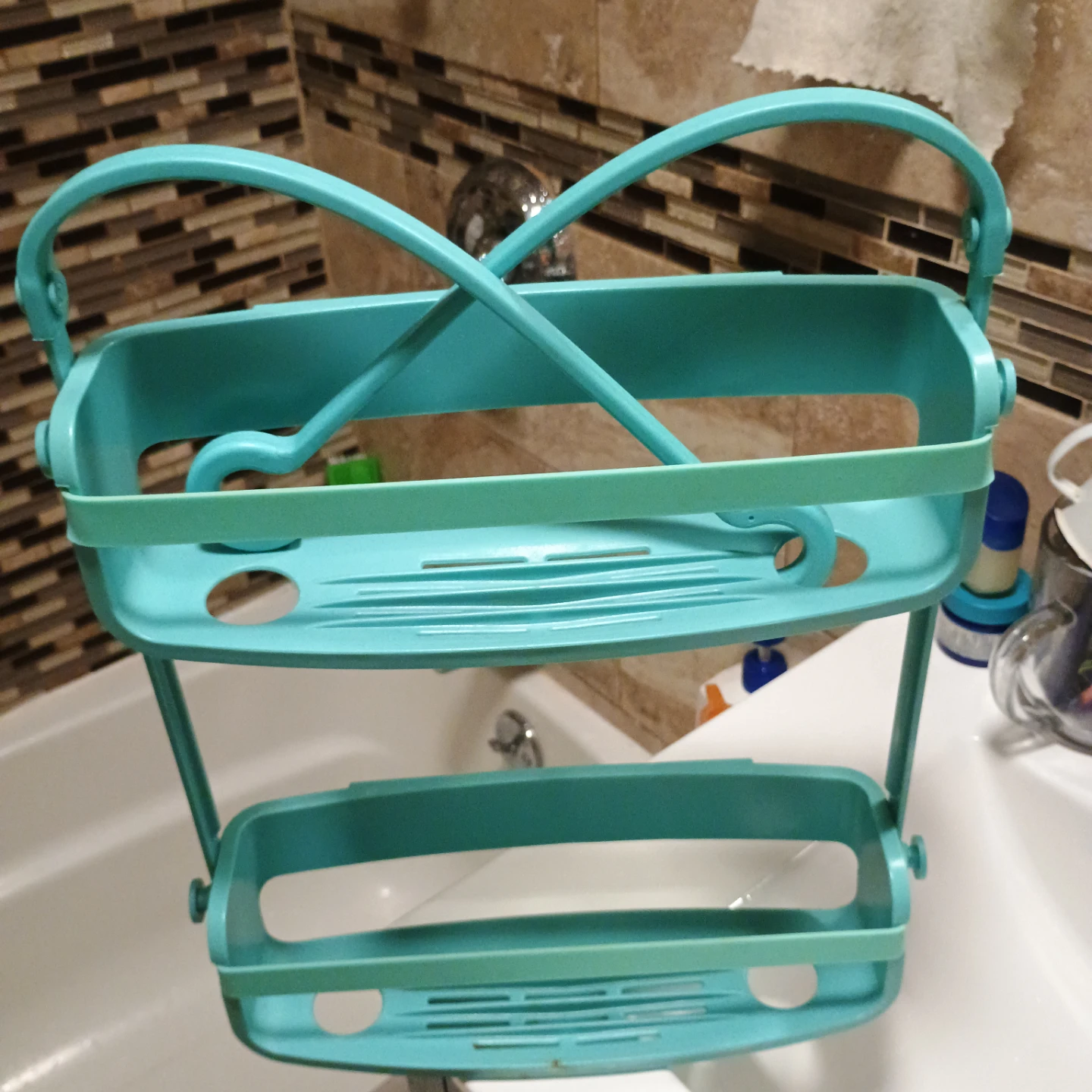 Teal 2-Tier Shower Caddy Organizer