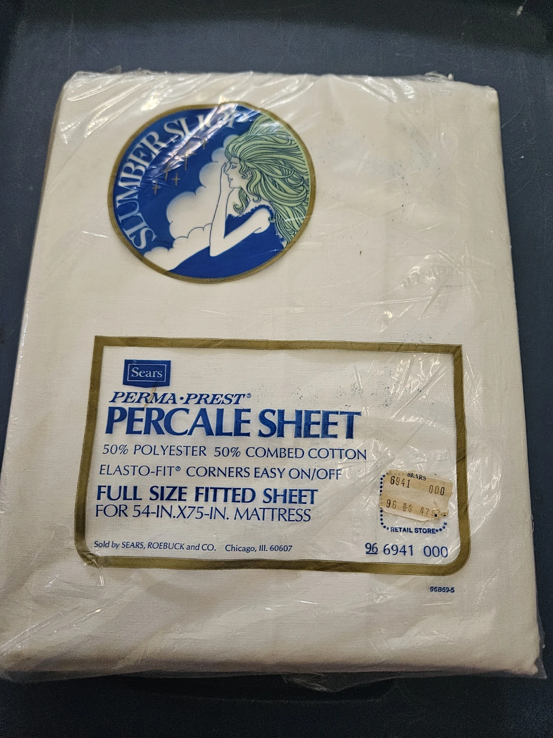 Sears Perma-Prest Percale Full Size Fitted Sheet